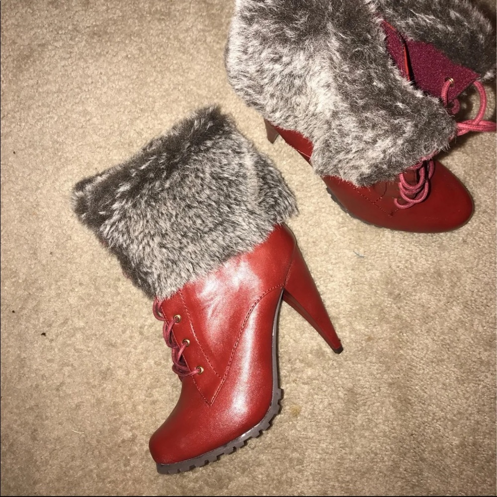 Plush Fur Combat Boot - Picture 2 of 8